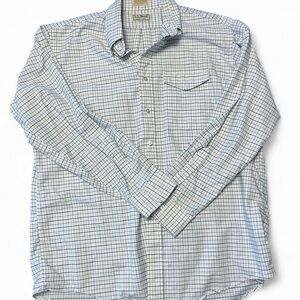 Vintage L.L. Bean Men's Light Blue Plaid Shirt